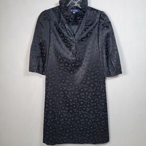 M's Gracy Black Floral High Neck Quarter Sleeve Formal Dress,  Size 38 (6/8 US)